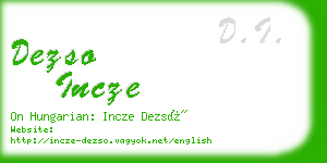 dezso incze business card